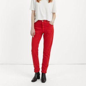 RE/DONE STRAIGHT LEG JEANS IN RED